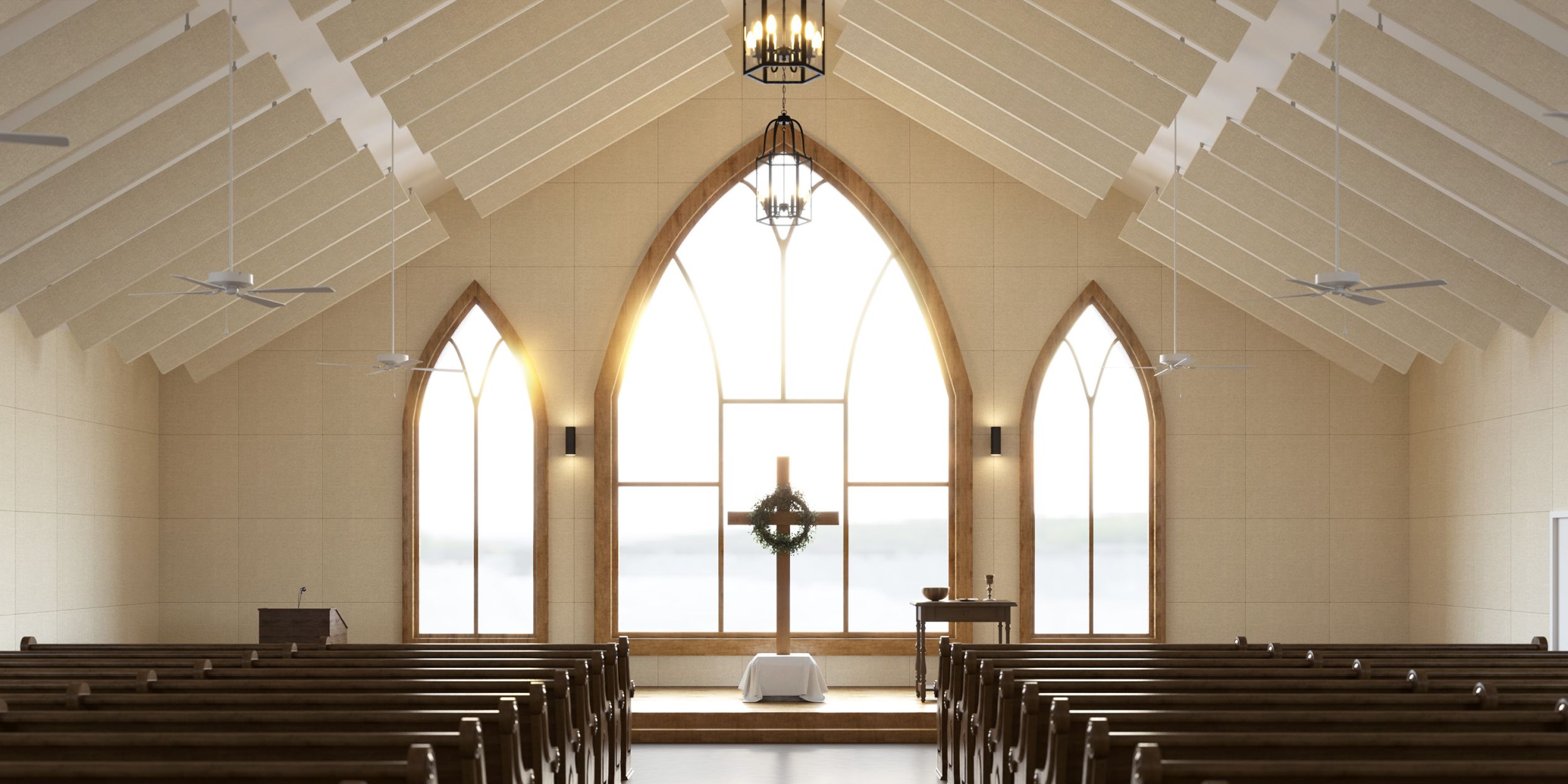church ceiling baffles