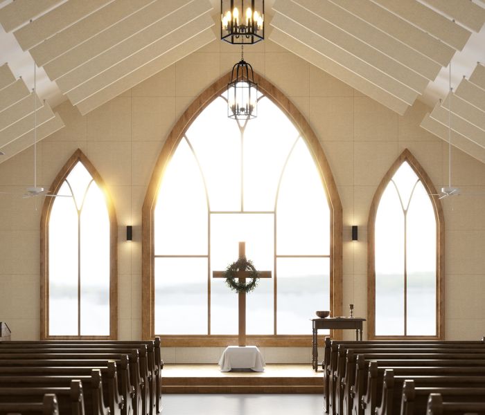 church ceiling baffles